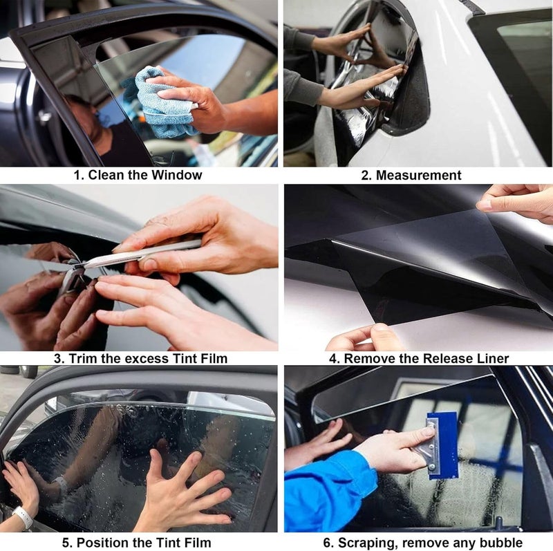 Mkbrother ® Car Window Tint Film - 35% VLT 20" in x 5' Ft (20" x 60") Roll, UV & Heat Blocking, Scratch Resistant, Privacy Adhesive Film for Auto & Home Windows - Image 5